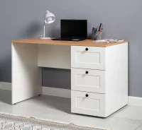 Стол письменный Остин 12.159 белый шагрень/дуб крафт золотой