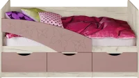 Кровать Бабочки 1.8 дуб крафт белый/пинк