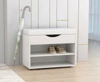 Обувница мягкая №3 ясень анкор светлый/белый экокожа Обувница мягкая №3 ясень анкор светлый/белый экокожа