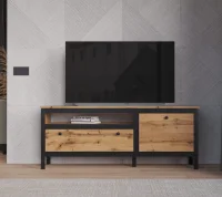 Тумба под телевизор Лофт RTV1D1S дуб вотан/черный