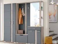 Модульная прихожая Бостон дуб серый/графит софт