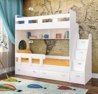 Кровать двухъярусная Юниор-1 белое дерево