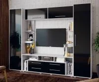 Гостиная Гармония белый/черный глянец