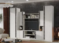 Гостиная Атлантида-5 бетон темный/дуб крафт белый