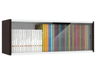 Полка книжная со стеклом КН 01 венге/белый