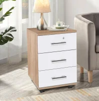 Тумба на колесиках МД 3.02 дуб сонома/белый