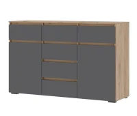 Комод 6 ящиков Хелен КМ-05 серый графит/дуб крафт золото