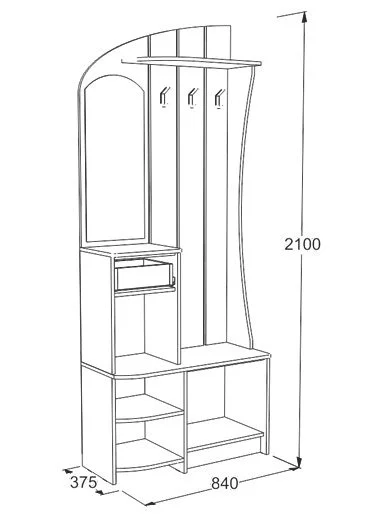 Прихожая Саша-19 ясень анкор темный/ясень анкор светлый