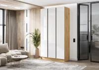 Шкаф 3-х створчатый Келвин 1200 дуб крафт/белый глянец