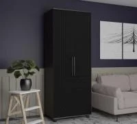 Шкаф 2-х створчатый Копенгаген венге/черный матовый