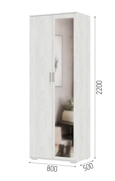 Шкаф Соло-4 (Нельсон ШК-04) дуб крафт белый