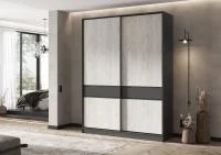 Шкаф-купе Роджинамиф 1800 графит/дуб крафт белый