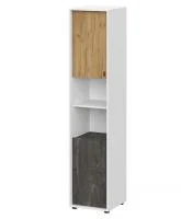 Пенал Анри белый текстурный/дуб золотой/железный камень