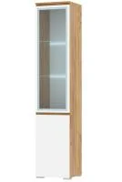 Пенал витрина Гретта 1В1С дуб крафт золотой/белый