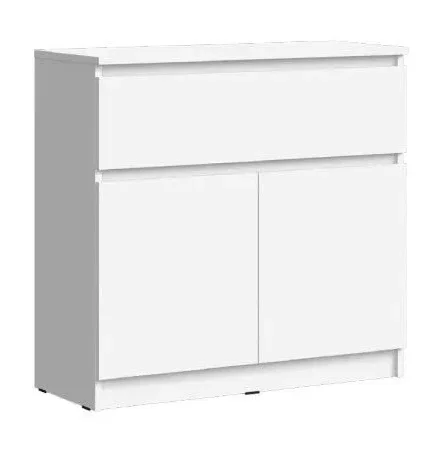 Комод Челси 800 (1 ящик 2 двери) белый/белый глянец