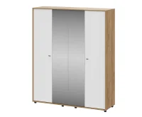 Шкаф четырехстворчатый Милан дуб золотой/белый матовый