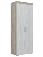 Шкаф 2-х дверный для белья Ольга-19 дуб крафт серый/дуб крафт белый