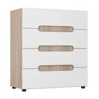 Комод Палермо-3 КМ-022 ясень шимо светлый/белый глянец