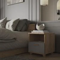 Тумба прикроватная Ньерд дуб вотан/черника