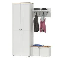 Модульная прихожая Остин белый шагрень/дуб крафт золотой