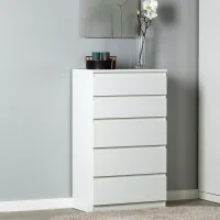 Комод Кастор 5 ящиков белый