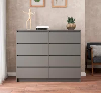 Комод Мори МК 1200.8 графит (8 ящиков)
