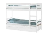 Двухъярусная кровать массив Пирус с ящиками белый