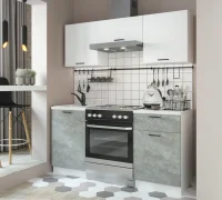 Кухня Дуся 1.6 белый/цемент