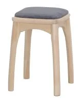 Табурет с фигурной ножкой мягкий бочонок Н бесцветный