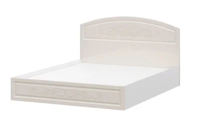 Кровать Венеция 160х200 белый/жемчуг глянец