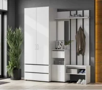 Модульная прихожая Токио белый текстурный