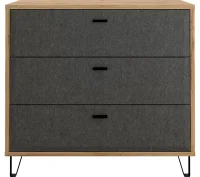 Комод с 3 ящиками Грейс KOM3S дуб наварра/графит