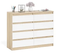 Комод восемь выдвижных ящиков МК 1200.8 дуб сонома/белый