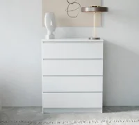 Комод Челси 800 (4 ящика) белый/белый глянец