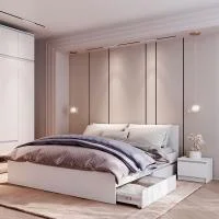 Кровать с ящиками Симпл КР-12 1,4 м белый