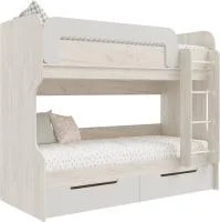 Кровать-чердак Юниор-4 шарли белый/дуб крафт белый