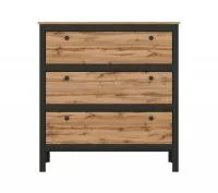 Комод Лофт KOM3S/90 дуб вотан/черный