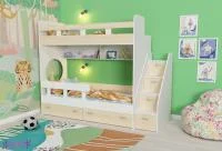 Кровать двухъярусная Юниор-1 белый/дуб молочный