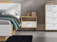 Тумба прикроватная Милан дуб золотой/белый матовый