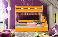 Кровать двухъярусная Юниор-1 белый/оранжевый