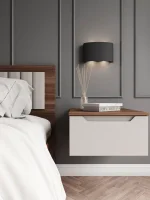 Тумба прикроватная подвесная Роза орех франклин/бежевый скин тренто