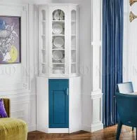 Буфет Констанция угловой белый/джинс