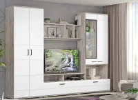 Гостиная Интер дуб серый/белый софт