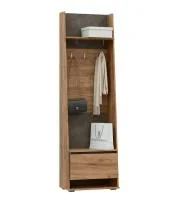 Шкаф с вешалками Соренто дуб крафт золотой/бетон темный