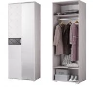 Шкаф 2-х дверный Кимберли ШК-27 ясень белый/белый глянец