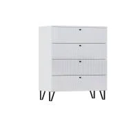 Комод Оливия 4 ящика белый/белый глянец