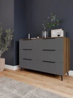 Комод Роза 1300 орех франклин/графит скин ройс