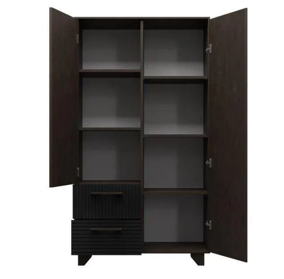 Стеллаж Копенгаген без стекла венге/черный матовый