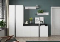 Модульная гостиная Таормина белый/серый графит