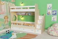 Кровать двухъярусная Юниор-1 дуб молочный/белый